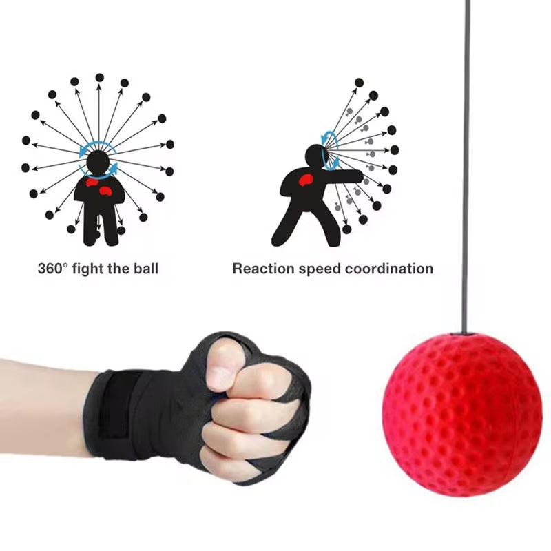 Head-Mounted PU Speed Ball for Boxing and MMA Training - Hand-Eye Coordination Reaction Fitness Equipment