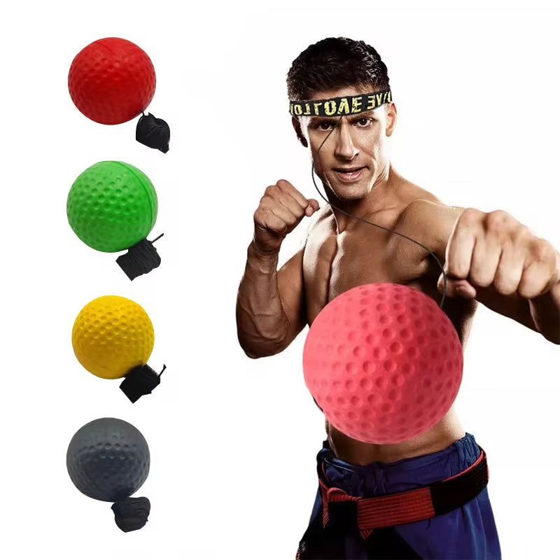 Head-Mounted PU Speed Ball for Boxing and MMA Training - Hand-Eye Coordination Reaction Fitness Equipment